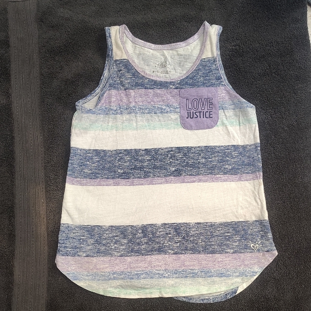 Justice Kids Striped Tank Top - Blue and Purple